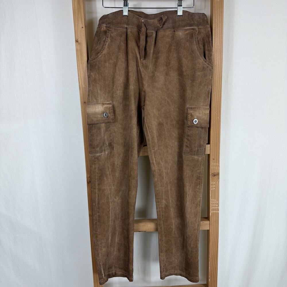NWT Tempo Paris Brown Cargo Style Pants Size XL European Boutique Casual